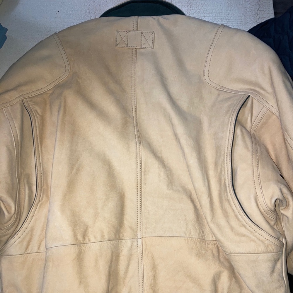 MACK NEY YORK HEAVY LEATHER BOMBER JACKET MED